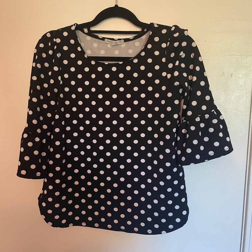 Black and White Polka Dot Blouse